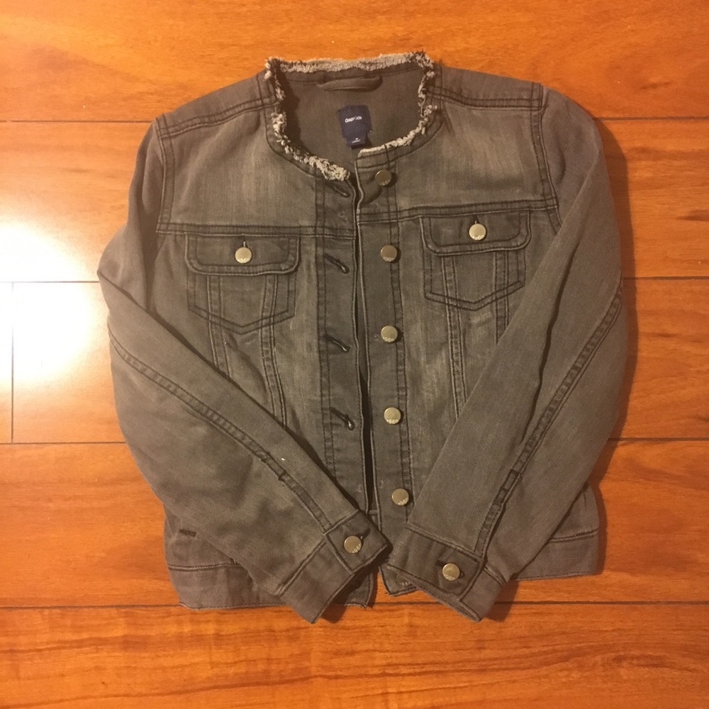 GAP Girls Black Jean Jacket Size M